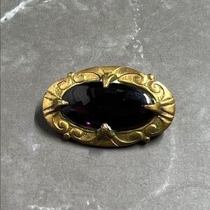 Antique Victorian Gold Filled Amethyst Pin